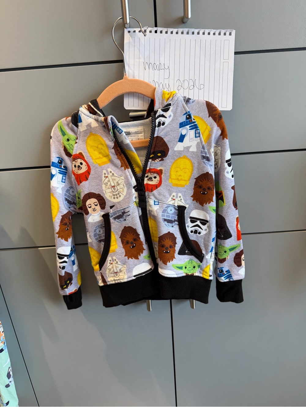 Little Sleepies 2T Star Wars Character Zip-Up Hoodie for Kids - Gray Multi